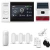 HUXGO® HXA007 Allarme casa senza fili WiFi + GSM 4G con wireless Sirena solare | Kit allarme con 1x rilevatore di movimento, 3x sensori per porte e finestre, telecomando | TUYA Smartlife App