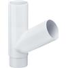 INEFA Deviatore per pluviale 60 gradi 75mm/75mm Bianco | Accessorio in plastica per smaltimento acque piovane, montaggio a incastro facile, Made in Germany