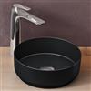 doporro Lavabo da Appoggio 31x31x11cm, Lavandino Bagno Brüssel203 in Ceramica con Nano Rivestimenti inclusi, Nero opaco