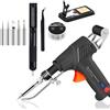 Qivine Saldatore Metalli Portatile con Avanzamento del Filo, 60W Saldatore a Stagno Professionale, Saldatrice con 5 Punte & Filo Stagno & Pompa Dissaldante & Pinzette, per Elettronica, Riparazione