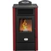 STUFE A PELLET ITALIA California 8 KW WiFi - Stufa ad Aria Ventilata Efficienza 91% Scalda 70m² Autonomia 20H Programmabile 5 Velocità e Potenze Design Compatto Garanzia 24 Mesi Rosso