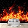 Generic Carta da parati fotografica moderna e realistica con fiamma di fuoco e primo piano, carta da parati per camera da letto, sfondo TV, carta da parati da parete 250 x 175 cm (larghezza x altezza), colore