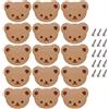 Beelooom Pomelli per mobili in legno per cassetti, con orso, per bambini, cassettiere, cucina