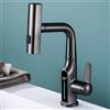 XJTNLB Miscelatore Lavabo Bagno Cascata Rubinetto Lavanderia con Doccino Rubinetteria Bagno Rubinetto con Display Digitale Monocomando,Grigio canna di fucile