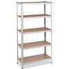 Relaxdays Scaffale in Metallo, 875kg di Capacità di Carico, 180x90x40 cm, Scaffalatura Alta Portata, 5 Ripiani, Argento