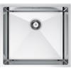 Melanstar Lavello in acciaio inox, 49 x 44 cm, lavello a un seno, 1 lavabo, con sifone, in acciaio inox argentato Kitchen Sink