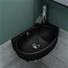 Mai & Mai Lavabo da Appoggio 42X28X15cm, Lavabo Bagno Sospeso Lavandino Bagno Brüssel001L in Ceramica Nano Rivestiment, Nero opaco
