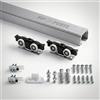 FIP Porte, Binario Porta Scorrevole Silver Portata 120 kg, Kit Alluminio Anodizzato, Fissaggio a Soffitto o Parete, Scorrimento Silenzioso, Misure da 120 a 300 cm, (250 cm, Silver fissaggio superiore)