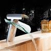 DSYOGX Rubinetteria per lavabo, DSYOGX Singola mano in vetro cascata miscelatore lavabo rubinetti cromatura rubinetti per bagno cucine, bagni, ristoranti, hotel e altri luoghi utilizzati