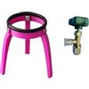 M SHOP ITALIA Rubinetto valvola con spillo cartuccia bombola SOLO usa e getta pomello verde R600a R436 7/16Fx1/4M con supporto.