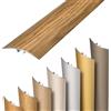 Dalsys profilo di transizione autoadesivo, da inserire e collegare 93cm x 37mm in alluminio, listello passaggio pavimento compensazione dislivello effetto rovere