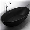 Bernstein Vasca da bagno freestanding in Solid Surface, 'RELAX' nero opaco, 176x103cm