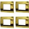 ZOREI 4 Pezzi Placca Compatibile Con Vimar Arke, Placche In Plastica (3 Posti/Moduli,Oro Lucido)