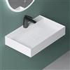 Mai & Mai Lavabo Bagno Sospeso 50×38×12cm Lavandino Bagno Lavabo da Minerale Fuso Colossum630, Bianco Opaco