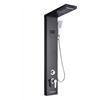 Generico Pannello Doccia LED SPA con Cascata e Getti Massaggianti - Display Digitale Temperatura, Torre Doccia Multifunzione da Parete in Acciaio Inox per Bagno Moderno - (8011 Nero)