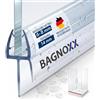 Bagnoxx guarnizione doccia 1 m, guarnizione a labbro raschiante per box doccia, guarnizione porta per vetro 6 mm, profilo trasparente idrorepellente per fondo porta, doppio labbro morbido in PVC