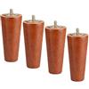 JIAOLUN123 4 Gambe per Mobili in Legno Piedini per Mobili in Conico Cabinet Cono Dritto Piedi del Divano Tavolo Letto Armadio Cabinet Armadietto Guardaroba Vite M6,Colore Noce(12cm)