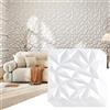 COSTWAY 40 Pezzi 3D Pannelli Murali 50 x 50 cm (10㎡,Bianco)