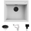 QUARECO Lavello Quareco incasso 1 vasca 57×51 Prime 60 Granito Bianco QLP060BI