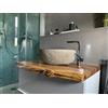 SPONHOLZ - Top per lavabo in legno massello di rovere oliato (90 x 50 cm)