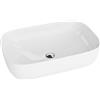Lavita Alava - Lavello sopra piano | Lavabo rettangolare | Lavello senza troppopieno e foro per rubinetto | In porcellana di alta qualità | 60x38,5x14,5 cm | Bianco lucido