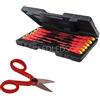 LED LEDS KIT SET CACCIAVITI GIRAVITI PER ELETTRICISTA CACCIAVITE ISOLATI CON FORBICI 11pz