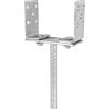 Parotec Supporto per Colonne Tipo U per Lavori di Carpenteria 80-160 x 60 x 100 x 5 mm, Supporto per Pilastri Regolabile, da Cementare, U-Forma, Zincato, Ancoraggio per Cemento