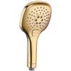 Crepundia Telefoni Doccino in Acciaio Inox, Soffione doccia a mano in oro lucido tre funzioni, bagno con supporto for soffione rifinito(Only shower)