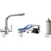 SCHOCK | Aquapura 3x1 Kit Completo con Miscelatore 3 vie Cromato, Kit Installazione, Microfiltro Aquapura a Carboni Attivi