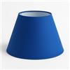 Generico 35 cm Paralume Cono, Tessuto di Cotone con PVC Bianco, Prodotto Artigianale, per Lampada da Tavolo, Piantana (Blu)