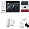HUXGO® HXA007 Sistema di allarme casa senza fili con Radio Sirena solare WiFi + GSM 4G | Impianto allarme casa kit con 1x sensori di allarme per finestre/portes, 1x rilevatori di movimento