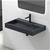 Mai & Mai Lavabo da Appoggio 80x46x11cm, Lavabo Bagno Sospeso Lavandino Bagno con Piletta di Scarico Colossum19 Lavabo da Minerale Fuso, Un Foro per Rubinetteria, Antracite Opaco