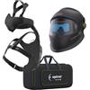 Optrel Panoramaxx Quattro - Casco di saldatura automatico con sistema di protezione respiratoria Swiss Air, protezione professionale del sudore con campo visivo panoramico e filtro TH3 per saldatura