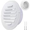 Generico Griglia Aerazione in Acciaio Inox, Bianco Round Griglia di Ventilazione con Anti-Insect Mesh, Griglie Aerazione per Condizionatore, Garage, Bagno, Cucina, Camino(120 mm/4.7in)