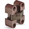 Gedotec Cerniera per mobili da cucina invisibile per ante di armadio - H1964 | Ottone marrone opaco | Cerniera per armadio da incassare in legno | 11 x 33 mm | 1 pezzo - Cerniera per porta di mobili