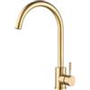 UTTASU Rubinetto miscelatore per lavello da cucina oro 360 girevole con aeratore, in acciaio inox 304, miscelatore caldo e freddo spazzolato oro, 338 x 200 mm