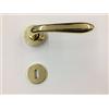 effedielle MANIGLIA PER PORTA SIDNEY 1126 IN MARITECH ORO LUCIDO, FORO PATENT, COMPLETA PER UNA PORTA DENTRO+FUORI, ROSETTA mm45 CON MOLLA DI RITORNO VITI DI FISSAGGIO COMPRESE