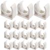 TopHomer 20 pezzi di morsetti per tubi in PVC, morsetto a U per il fissaggio dei tubi adatto per staffe TV da 25 mm/1 pollice, supporto per tubi Pex, bianco