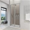 MarinelliGroup Porta doccia per nicchia 80 cm apertura a libro pieghevole vetro TRASPARENTE anticalcare 5mm Sequoia