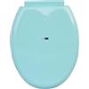 BM 4101 Tavoletta Copriwater Sedile WC Universale Standard Coperchio Toilet Seat Bagno in Plastica, Colore Turchese Fissaggio dal Basso Cerniere Incluse