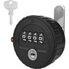 Oceanlend Lucchetto a camma a combinazione, a 4 cifre, antiruggine, codificato con password, serratura di sicurezza senza chiave, per armadi, cassette postali, cassetti, armadi (30 mm, nero)