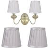 Hapivida 2 Pezzi Paralume in Tessuto, Paralumi per Lampade E14 Paralume Lampada Ricambio per Candela Lampadario, Paralumi Vintage Piccoli a Barilotto Plissettato per Camera da Letto (Argento)