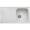 PLADOS Lavello composito cucina Plados a una vasca più scolapiatti PL0861 (Bianco Polare)