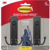Command 17036MB-2ES Large Wall Hooks, 2 Pack, Matte Black