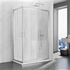 SIRHONA Cabina doccia 70x120x195 cm scorrevole a doppia apertura, porta doccia in vetro a due pannelli fissi con vetro trasparente da 5 mm, regolabile su un lato 20 mm