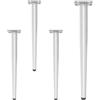 NANNAN3360 Gambe per Tavoli in Metallo Piedini di Ricambio per Sedie Gambe per Divani Bianchi Piedini per Mobili in Ferro Altezza Regolabile 0,6 cm per Letto Tavolini da Caffè, 4 Pezzi (65cm,Straight)
