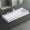Mai & Mai Lavabo da Appoggio 120x46x11cm, Lavabo Bagno Sospeso Lavandino Bagno con Piletta di Scarico e un Foro per Rubinetteria, Lavabo da Minerale fuso Colossum19-1200
