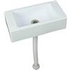 XRBEU2050 Lavabo a Parete Bianco, Lavatoio da Parete, Resistente Agli Agenti Atmosferici 40x20x11 cm per Cucina Garage Lavanderia Giardino Ambienti Esterni ed Interni 75cm Conduttura Fognaria