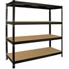 Monster Racking - Scaffale Q-Rax con 4 Ripiani in Acciaio Senza Bulloni Nero 160cm x 60cm x 160cm