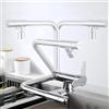 SJQKA rubinetto 3 vie per depuratore, rubinetto sottofinestra cucina,Miscelatore Cucina Tre Vie Con Beccuccio Girevole A 360 ° Ottone(Cromo)